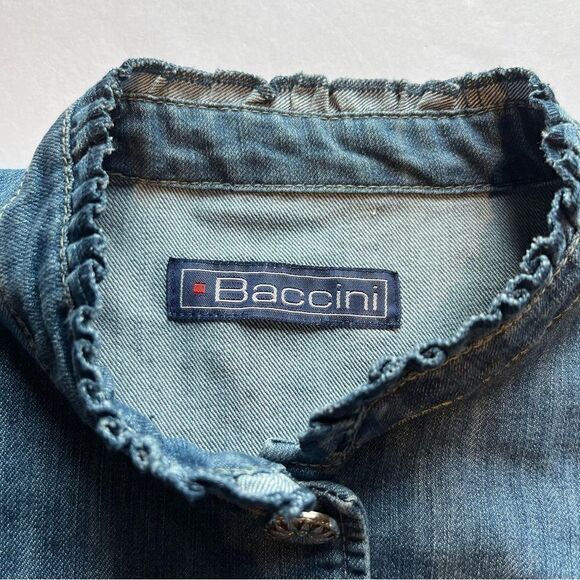 Baccini Women's Faded Blue Denim Jacket Size XS - Picture 3 of 6